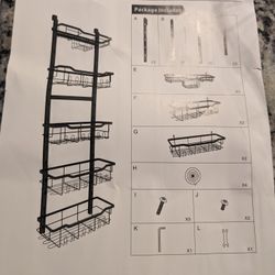 Adjustable 5-tier Pantry Organizer/ Kitchen Hanging Rack - Open Box 