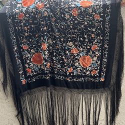Embroidered Vintage Shawl