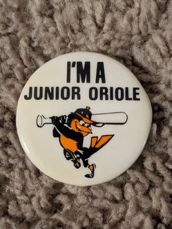 Vintage 1960's Baltimore Orioles I'm a Junior Oriole 1-1/2" Pinback Button