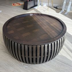Round Coffee Table - Solid Metal Frame / Wood top