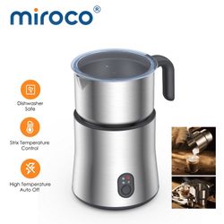 Miroco Milk Frother, Detachable Milk Frother, 4 in 1 16.9oz Automatic Stainless Steel Milk Steamer, Silver
