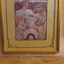 Old Picture In Gold Frame 19×23 