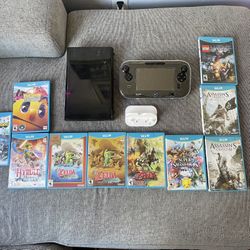 WIIU + Games Including ZELDA Twilight Princess HD and ZELDA Windwaker HD