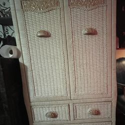 Rattan Wicker Armoire 