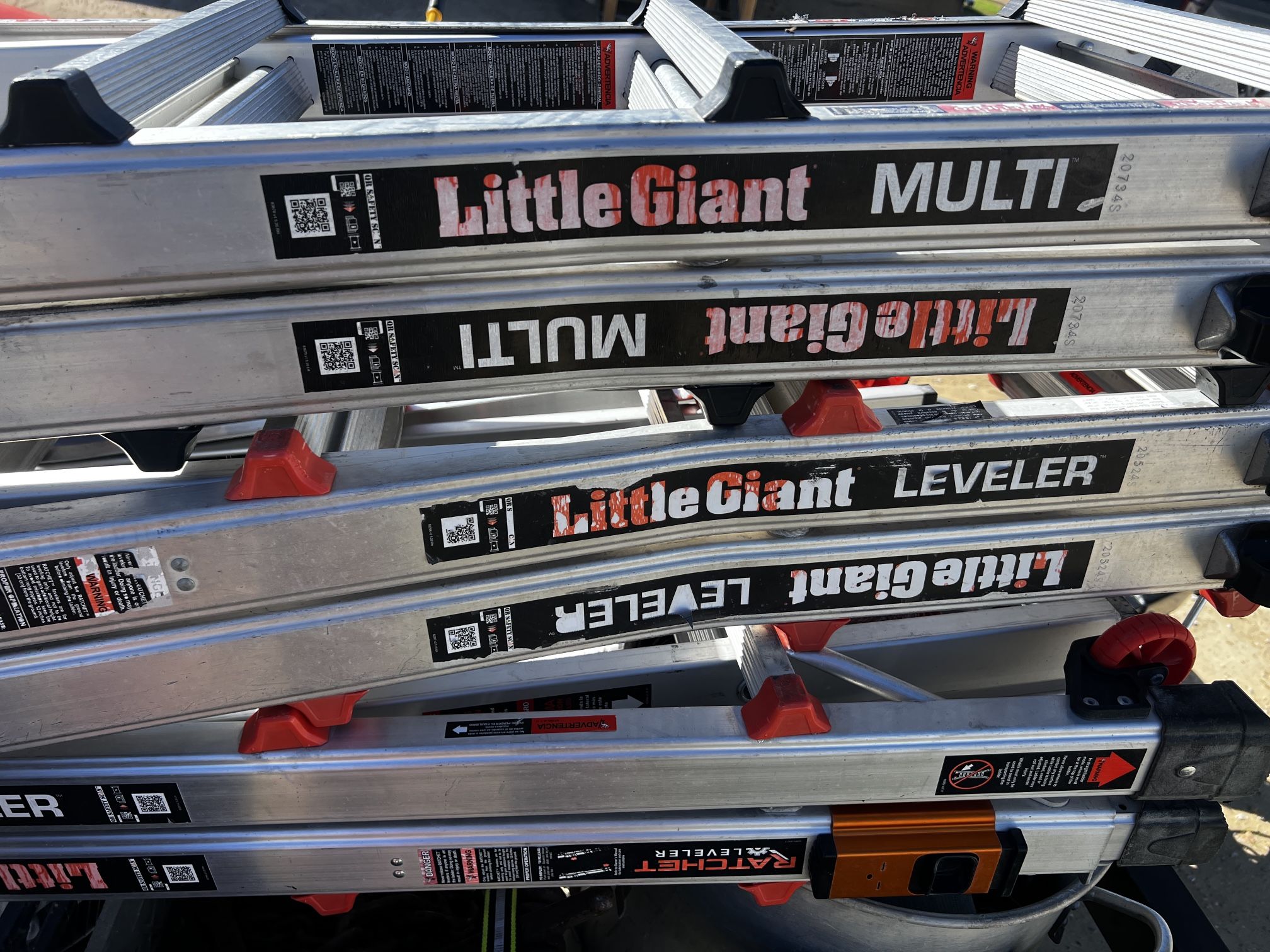 18’ Extendable Little Giant ladders.