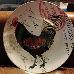 Plates-Rooster Ceramic 10 1/2" Round