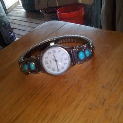 Turquoise And Silver Watch