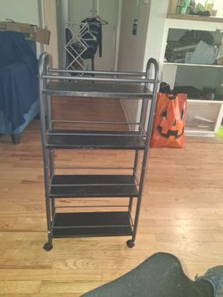 A rolling shelf