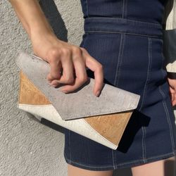 Convertible Clutch & Crossbody Purse, Tricolor 