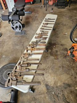 Huge collection of vintage plumbers wrenches