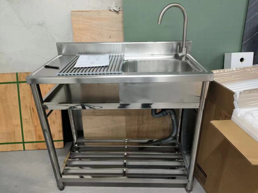 Free Standing Stainless Steel Sink with Faucet - FSK0012