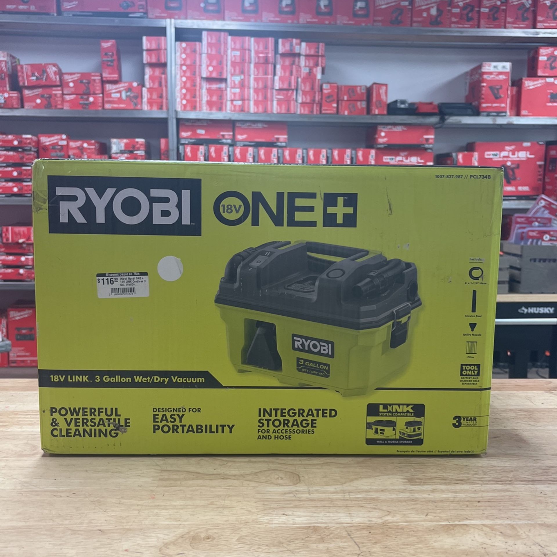 RYOBI ONE+ 18V LINK Cordless 3 Gal. Wet/Dry Vacuum (Tool Only)