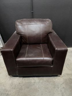 Dark Brown Faux Leather Accent Chair