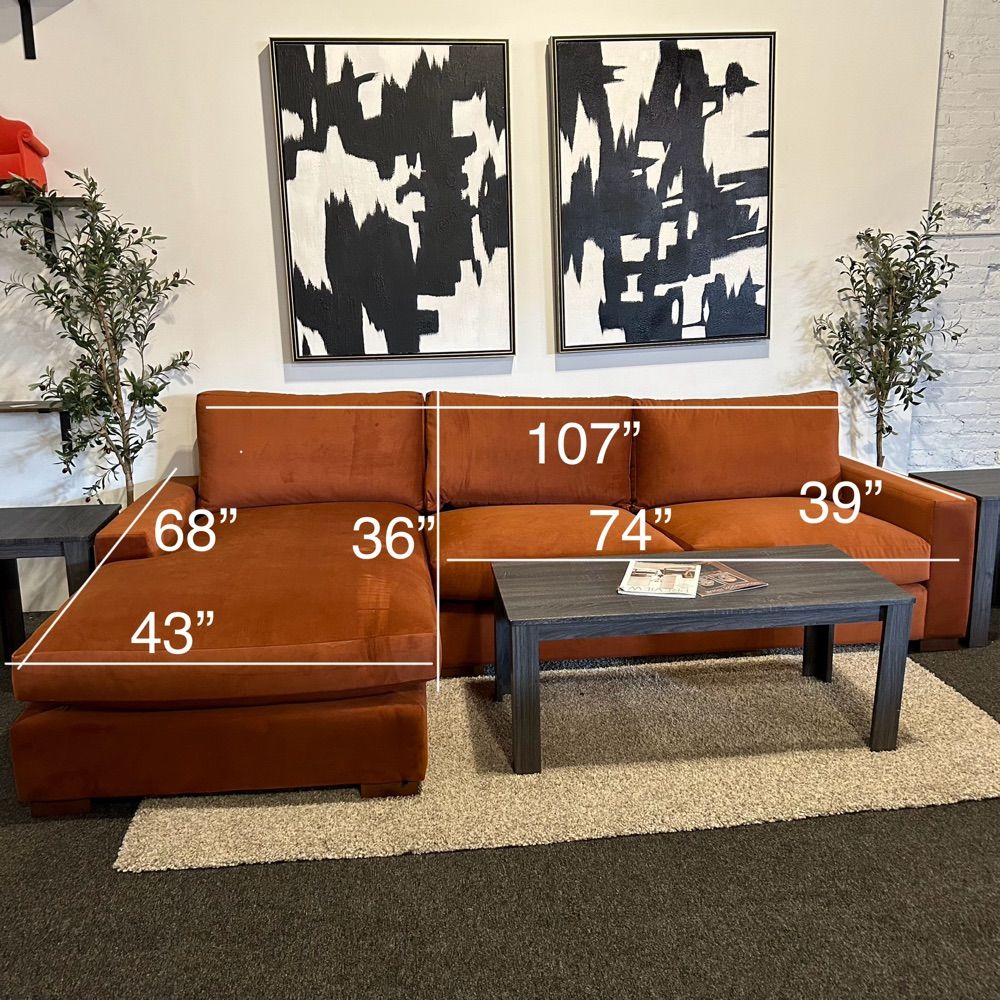 Joybird Anton Sectional Couch in Burnt Orange