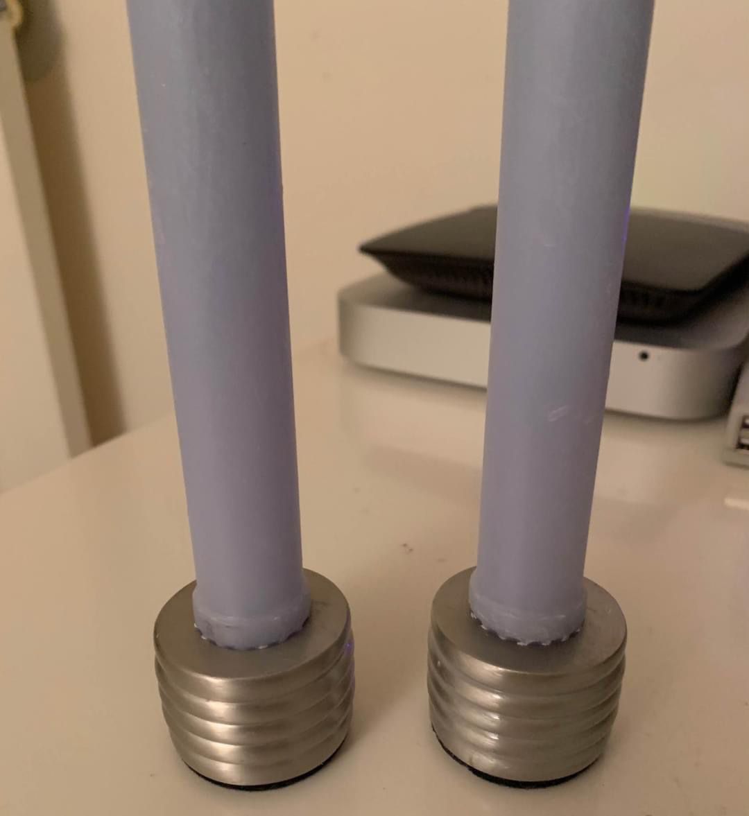 2 Candle Holders with 6 Dinner Candles