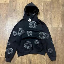 Denim Tears Cotton Wreath Hoodie Black Monochrome