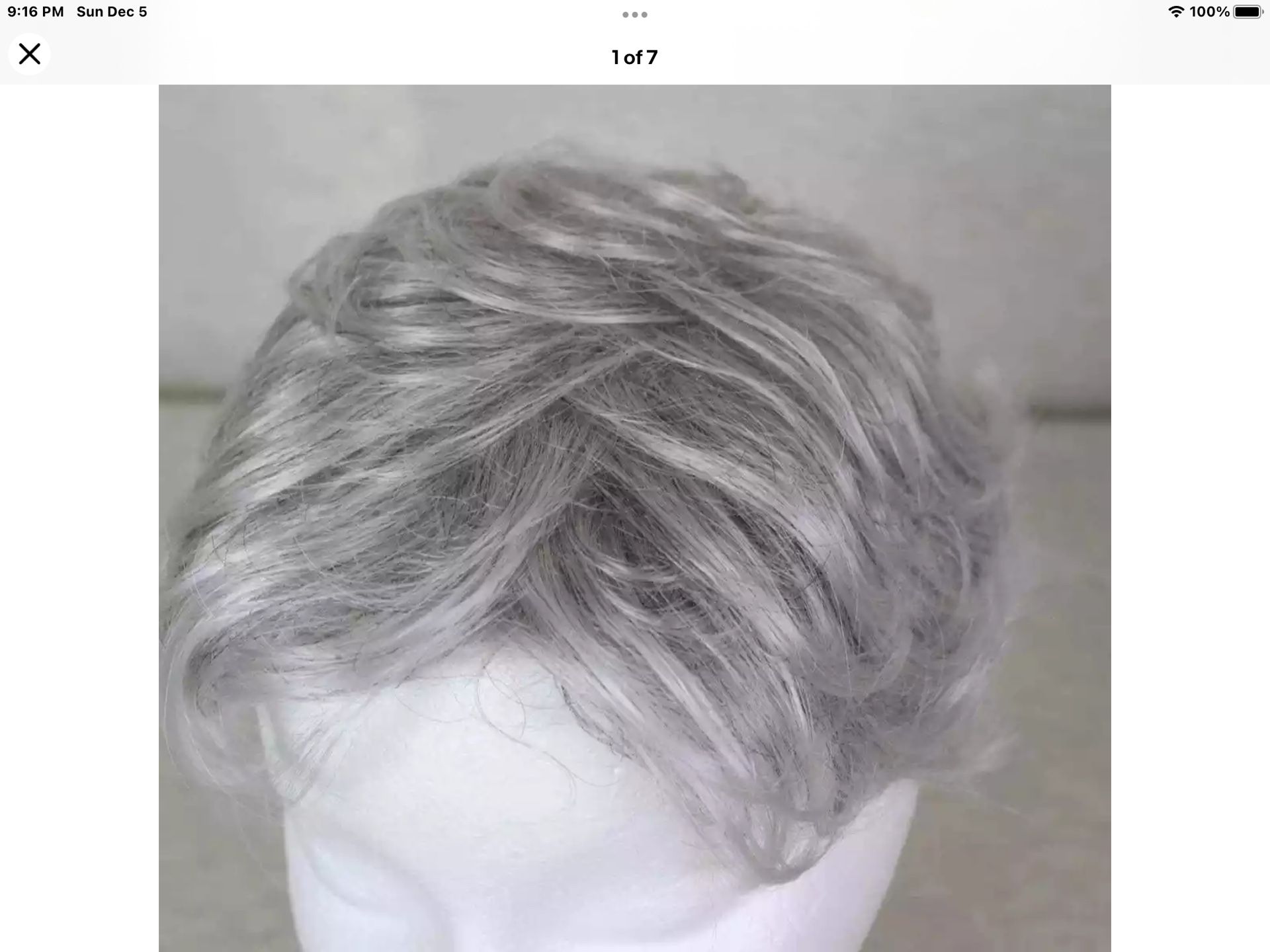 Topper Wig Hairpiece Silver 56/60 Raquel Welsh Sonata 3/4  Top Piece