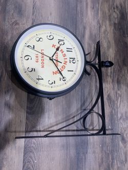 Kensington Station Black Large Double-Sided Clock