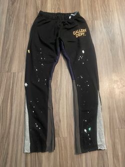 Gallery Dept Black Paint Splattered Flared Sweats Size Medium New with Tags