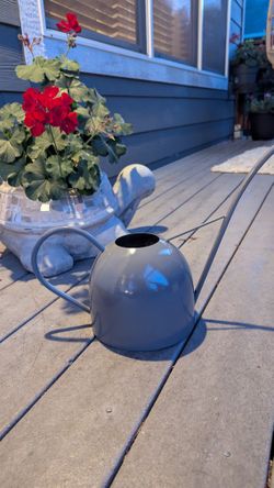 Indoor  Grey Watering Can Metal Galvanised Steel 