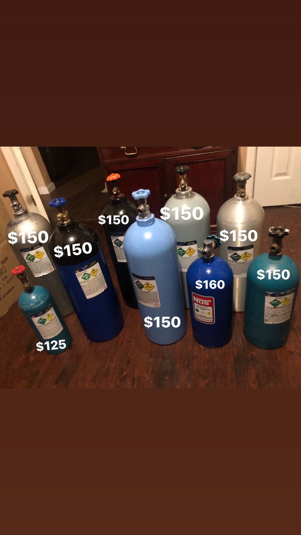 Noz tank nos nozz noss nitrous tank 10 pounder 20 pounder 5 pounder
