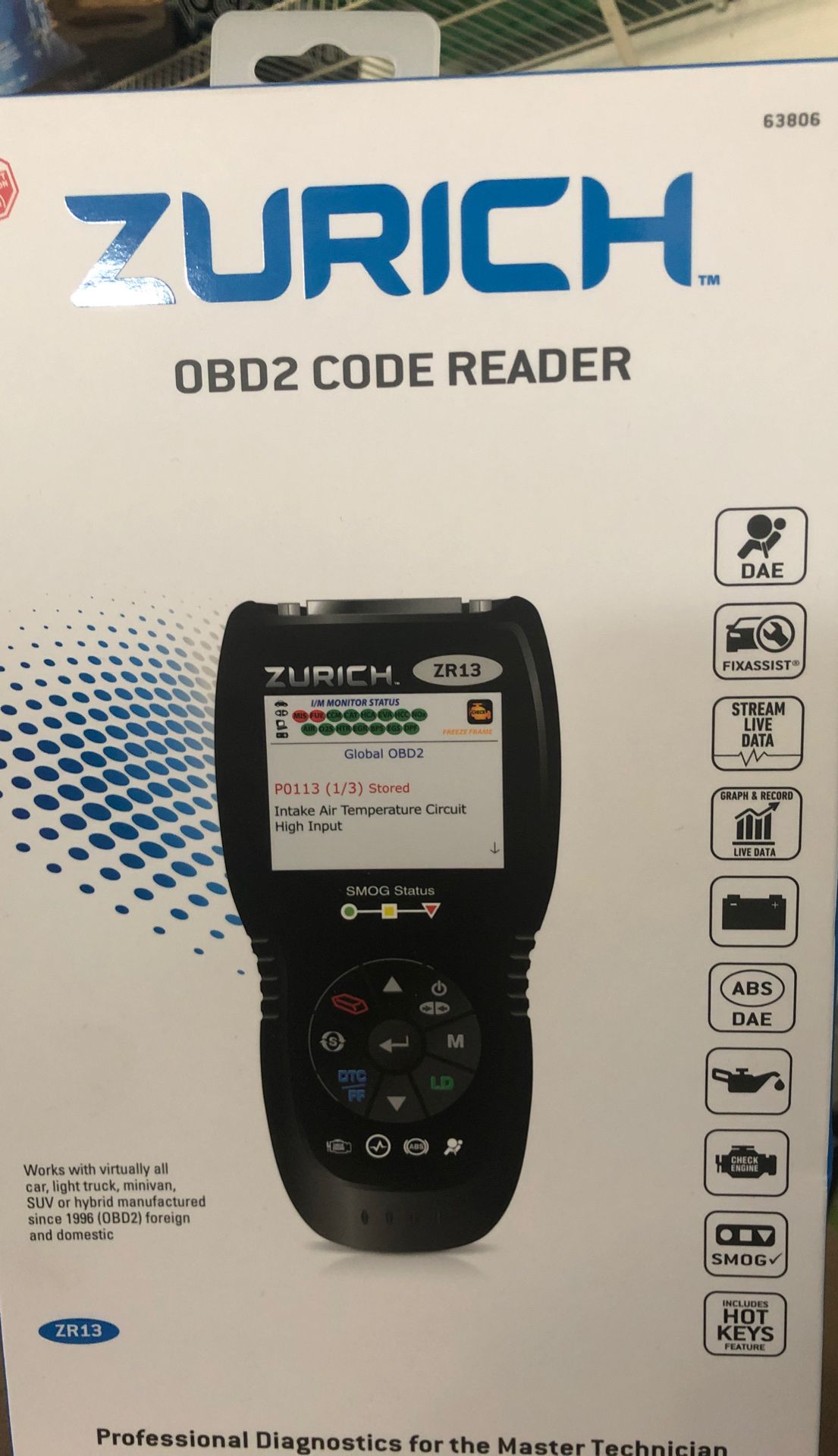 Zurich ZR13 OBD2 OBD II Code Reader