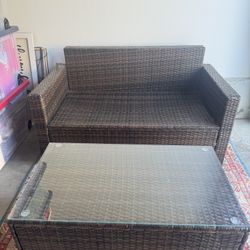 Patio Couch And Table Set