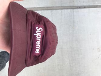 Authentic supreme nylon burgundy 5 panel hat