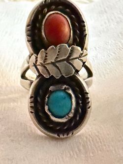 Vintage Native Navajo Sterling silver Turquoise Ring Sz 6