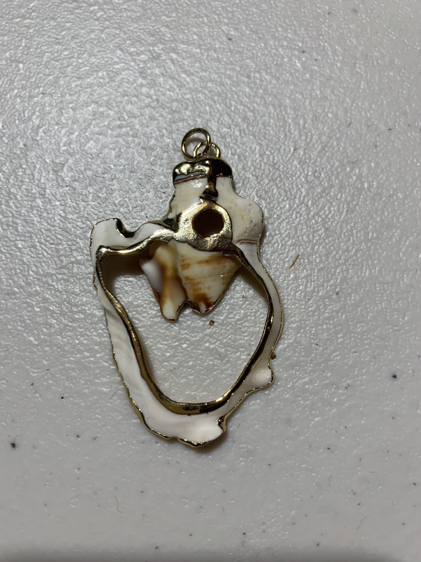 Shell Pendant With Gold Trim