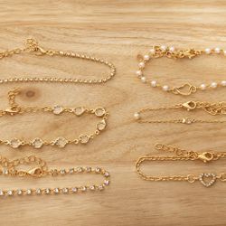 🌟 6 Gold-Tone Bracelets – Adjustable Sizes 🌟