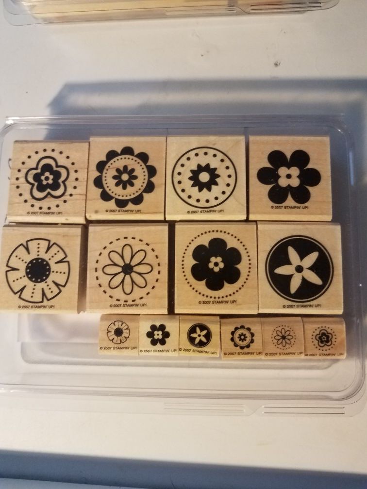 Big flower set + Little Flower set rubber stamps stampin Up