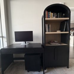 Black Desk and Bookshelf