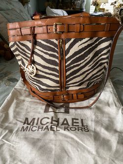 Michael Kors Kingsbury tiger /zebra bucket  tote