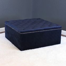 27” To 36” Lemele Square Velvet Ottoman 