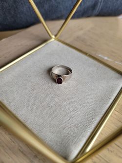 Red Gem Ring Genuine Silver (Ruby Or Watermelon Tourmaline)