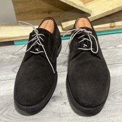 Johnston & Murphy Dress Shoes Mens 10.5 M Oxford Brown Suede Almond Toe Lace Up