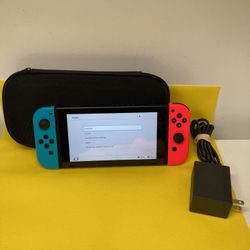 Nintendo Switch HAC-001 Handheld Console With Charger and Case 