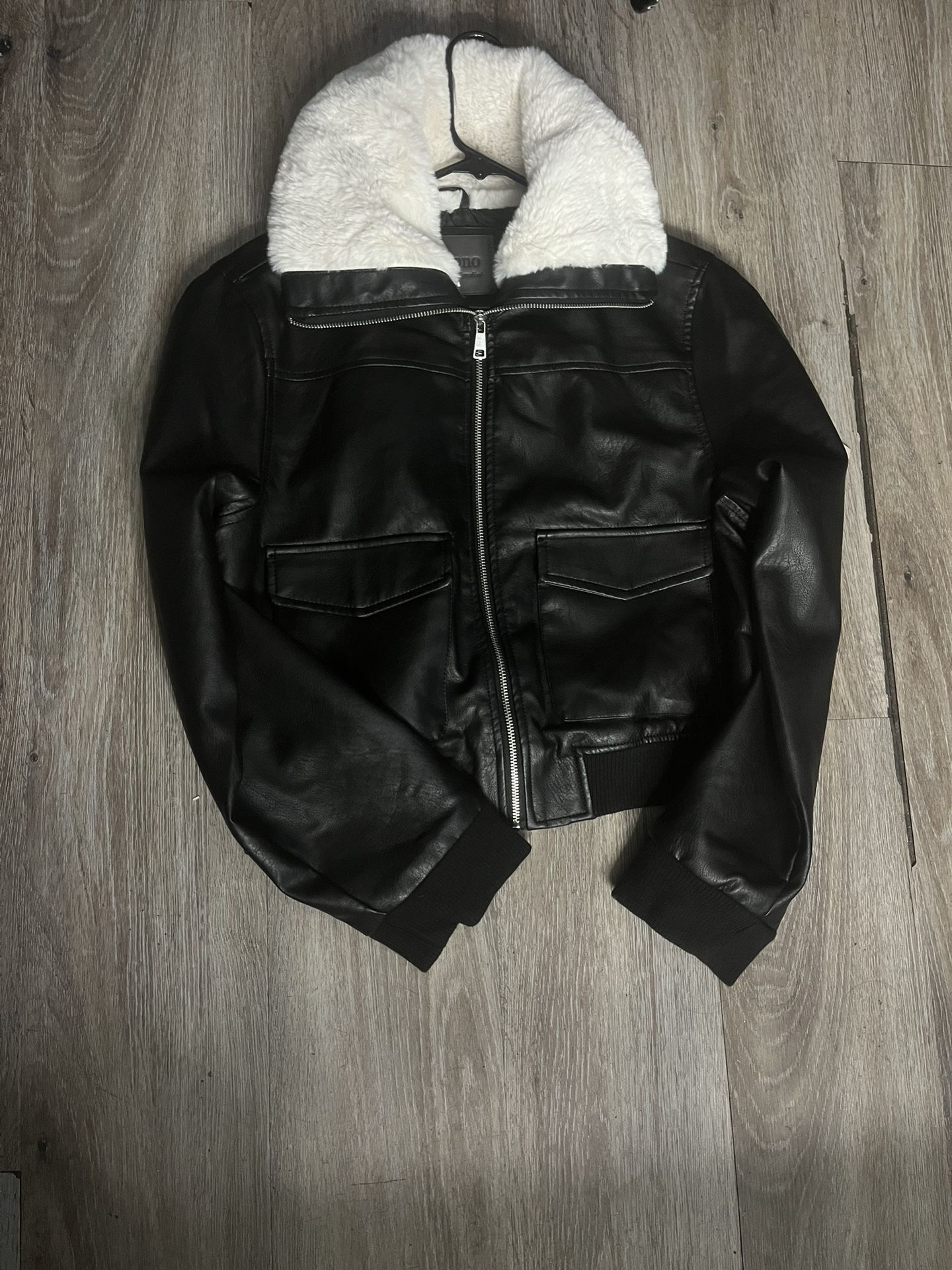 Faux Black leather jacket