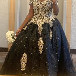 Black And Gold Prom Dress