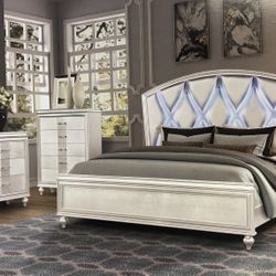 New LED White Queen Bedroom 4 Pc Set K Furniture And More 5513 8th Street W Suite 10 Lehigh 