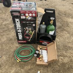 Lincoln Electric Port-A-Torch Kit with Oxygen and Acetylene Tanks for Cutting Welding and Brazing