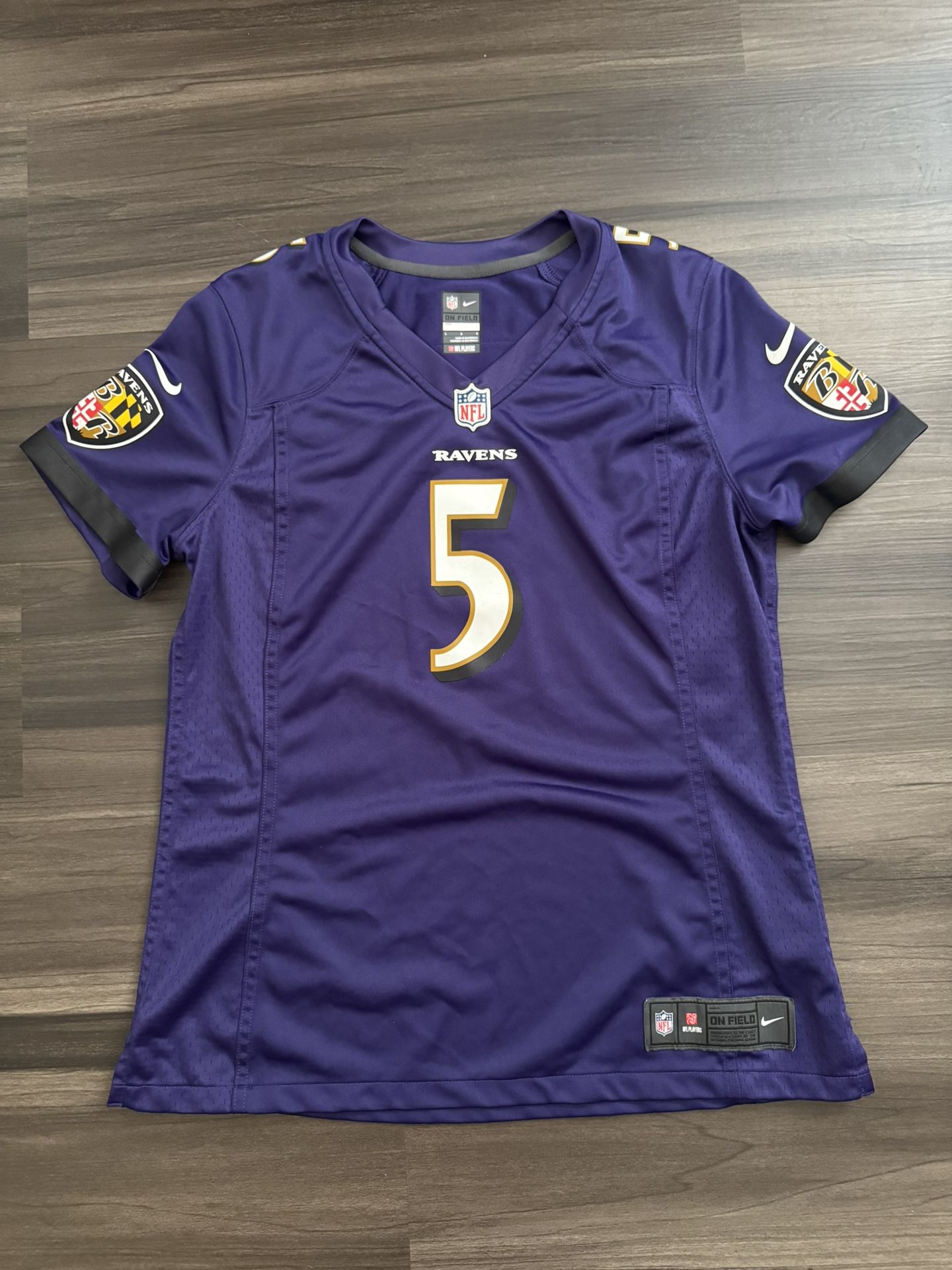 Nike On Field Baltimore Ravens Joe Flacco #5 NFL Football Jersey Women’s Large