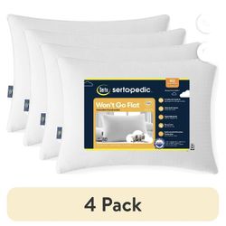 🛏️✨ (4-Pack) Sertapedic Won’t Go Flat Standard/Queen Bed Pillows – Hypoallergenic – Brand New! ✨🛏️