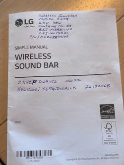 FREE SOUND BAR & WOOFER