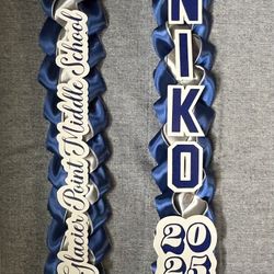 Custom Graduation ribbon Leis
