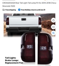 Red smoke lens color taillights for Chevy Silverado 2014 to 2018