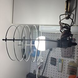 VTG Single Chrome Metal Wire Cage Shade Clamp Light Shop Old Garage 1601-22B