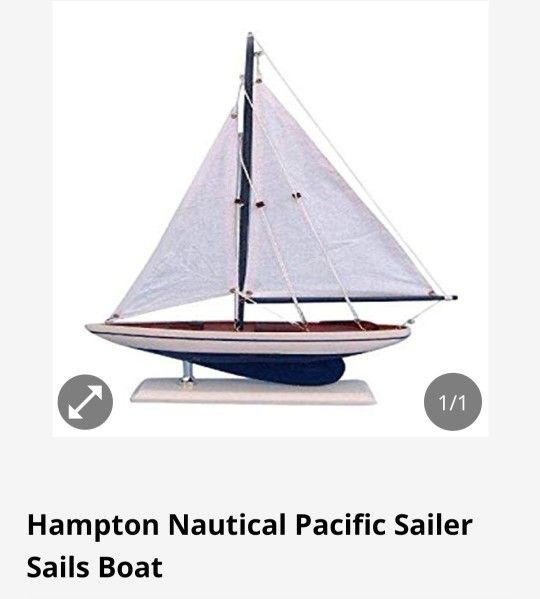 Hampton Nautical Pacific Sailer Sail Boat