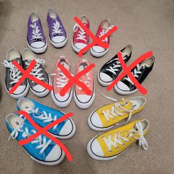 7 different colored converse. ALL like new. All size 3. Quick sale! 